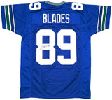 Seattle Seahawks Brian Blades Autographed Throwback Blue Jersey MCS Holo Stock #253617