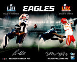 Brandon Graham & Milton Williams Autographed Framed 16x20 Photo Philadelphia Eagles Super Bowl Strip Sack Fumble Collage Beckett BAS Witness Stock #252817
