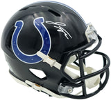 Jonathan Taylor Autographed Indianapolis Colts 2023 Alternate Black Speed Mini Helmet Beckett BAS Witness Stock #254432
