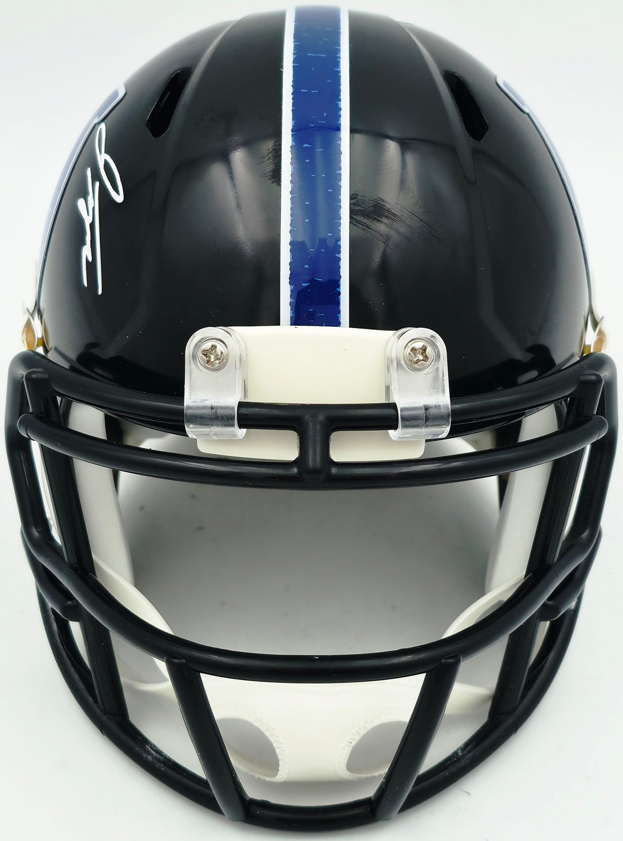 Jonathan Taylor Autographed Indianapolis Colts 2023 Alternate Black Speed Mini Helmet Beckett BAS Witness Stock #254432