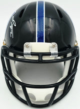 Jonathan Taylor Autographed Indianapolis Colts 2023 Alternate Black Speed Mini Helmet Beckett BAS Witness Stock #254432