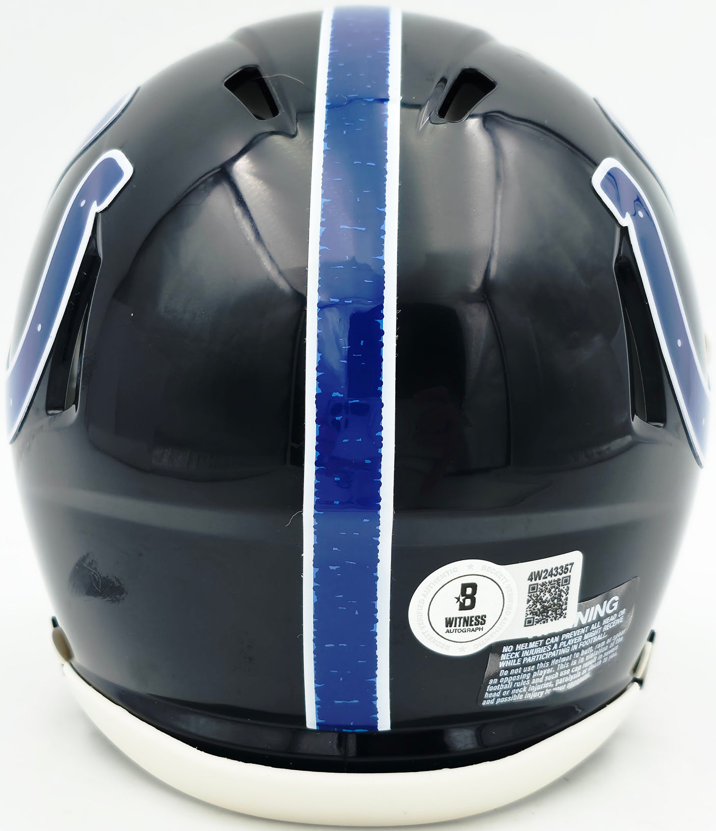 Jonathan Taylor Autographed Indianapolis Colts 2023 Alternate Black Speed Mini Helmet Beckett BAS Witness Stock #254432