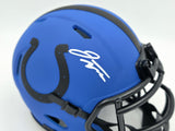 Jonathan Taylor Autographed Indianapolis Colts Rave Blue Speed Mini Helmet Beckett BAS Witness Stock #254433