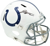 Jonathan Taylor Autographed Indianapolis Colts White Full Size Speed Replica Helmet Beckett BAS Witness Stock #254430