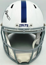 Jonathan Taylor Autographed Indianapolis Colts White Full Size Speed Replica Helmet Beckett BAS Witness Stock #254430