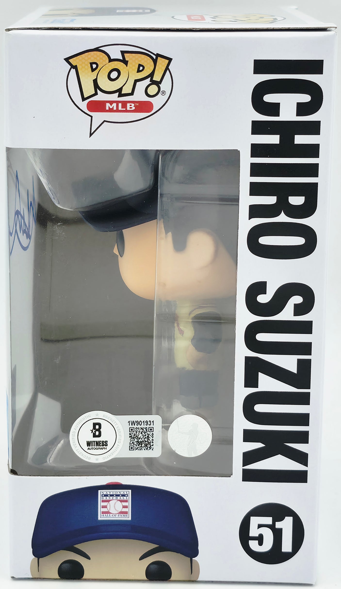 Ichiro Suzuki Autographed Hall of Fame Funko Pop #51 Seattle Mariners IS Holo & Beckett BAS Witness Stock #254341