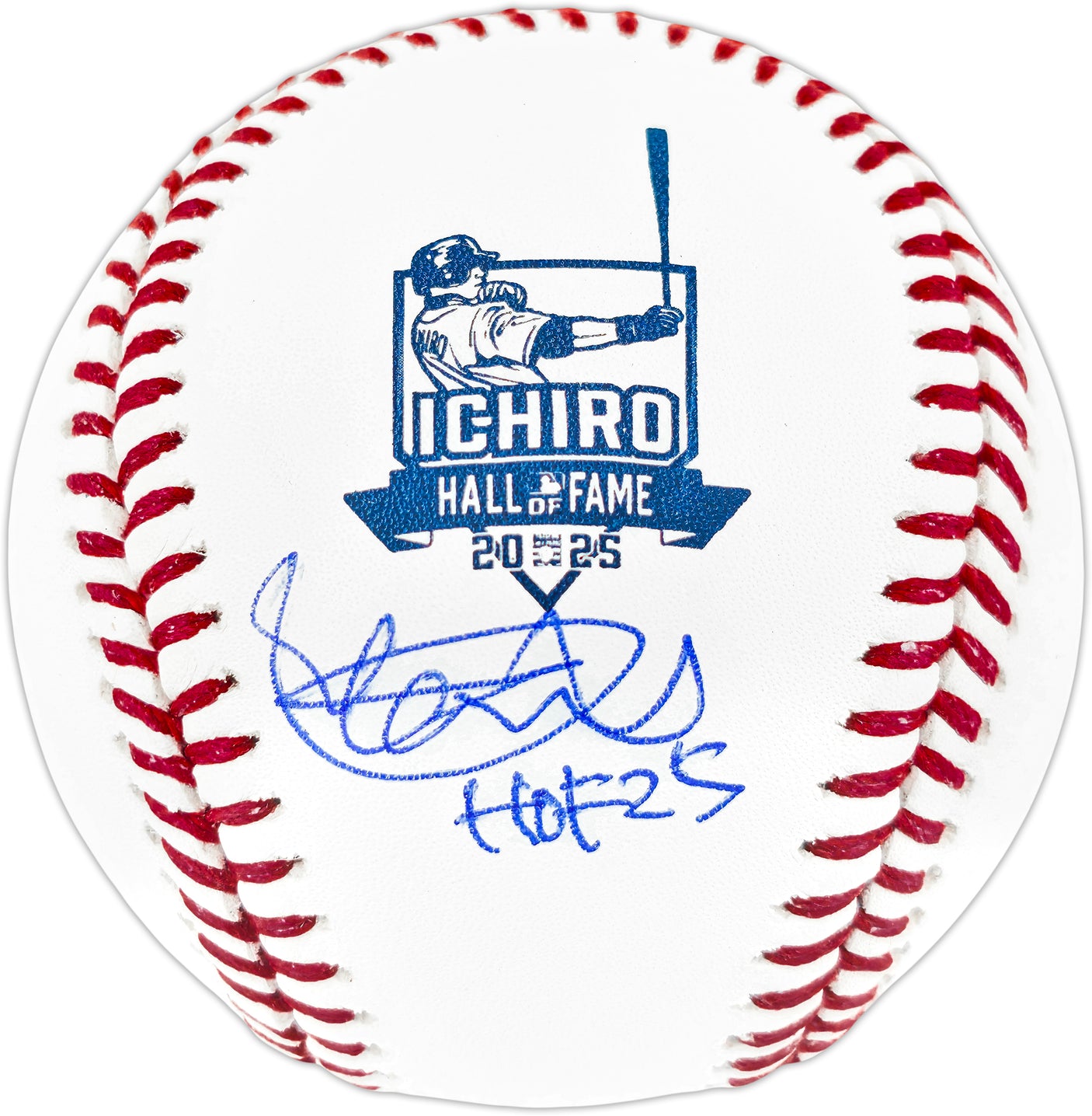 Ichiro Suzuki Autographed Official IS Hall of Fame HOF Logo Baseball Seattle Mariners "HOF 25" IS Holo & Beckett BAS Witness Stock #254347