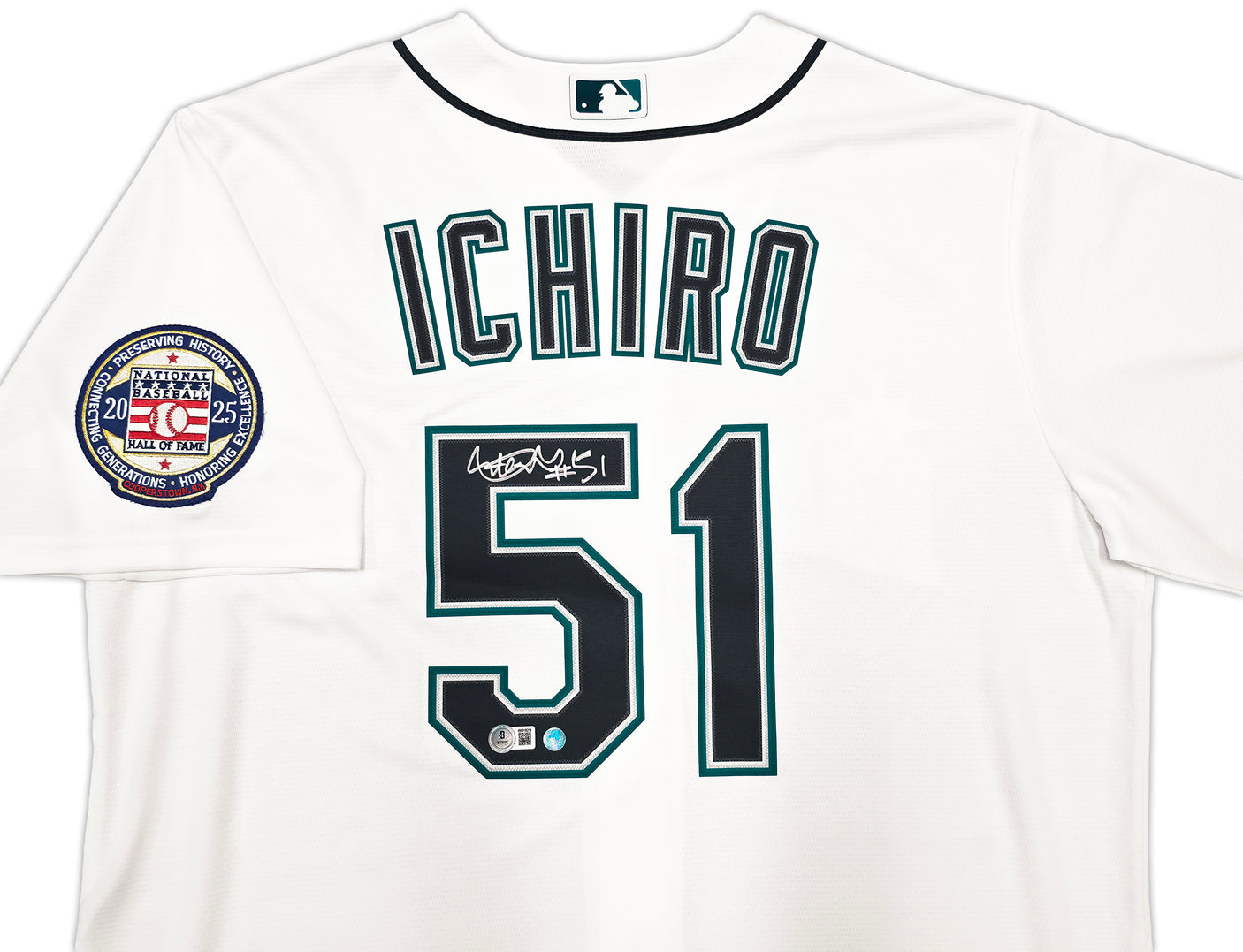 Seattle Mariners Ichiro Suzuki Autographed White Nike Jersey Size L "#51" IS Holo & Beckett BAS Witness Stock #254343
