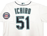 Seattle Mariners Ichiro Suzuki Autographed White Nike Jersey Size L "#51" IS Holo & Beckett BAS Witness Stock #254343