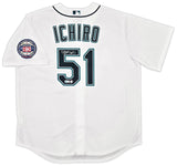 Seattle Mariners Ichiro Suzuki Autographed White Nike Jersey Size XL "#51" IS Holo & Beckett BAS Witness Stock #254344