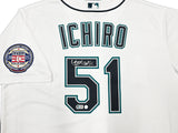 Seattle Mariners Ichiro Suzuki Autographed White Nike Jersey Size XL "#51" IS Holo & Beckett BAS Witness Stock #254344