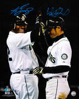 Ichiro Suzuki & Ken Griffey Jr. Autographed 16x20 Photo Seattle Mariners Grand Slam Celebration IS Holo & Beckett BAS Witness Stock #254339