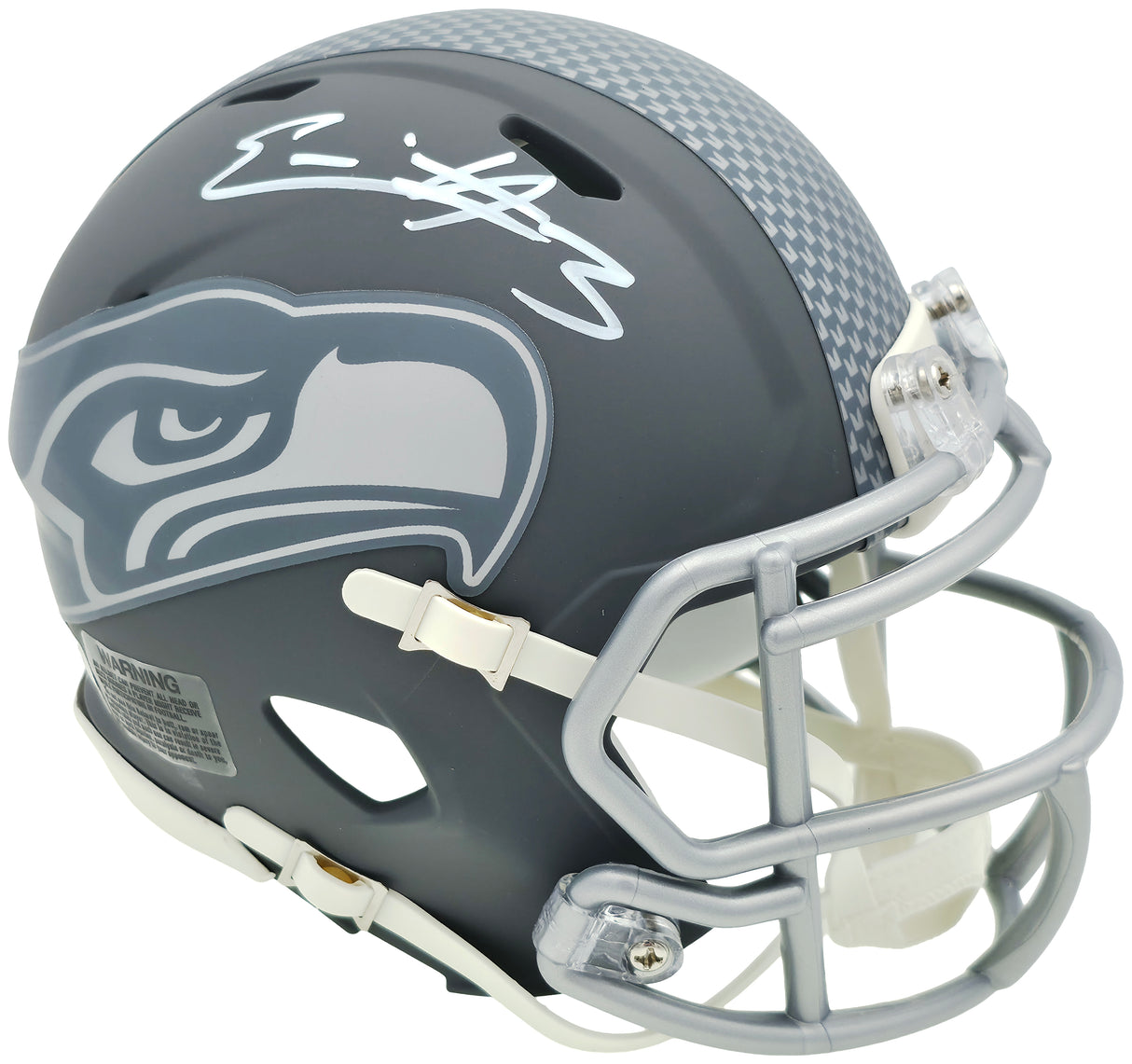 Nick Emmanwori Autographed Seattle Seahawks Slate Silver Speed Mini Helmet Beckett BAS Witness Stock #256027