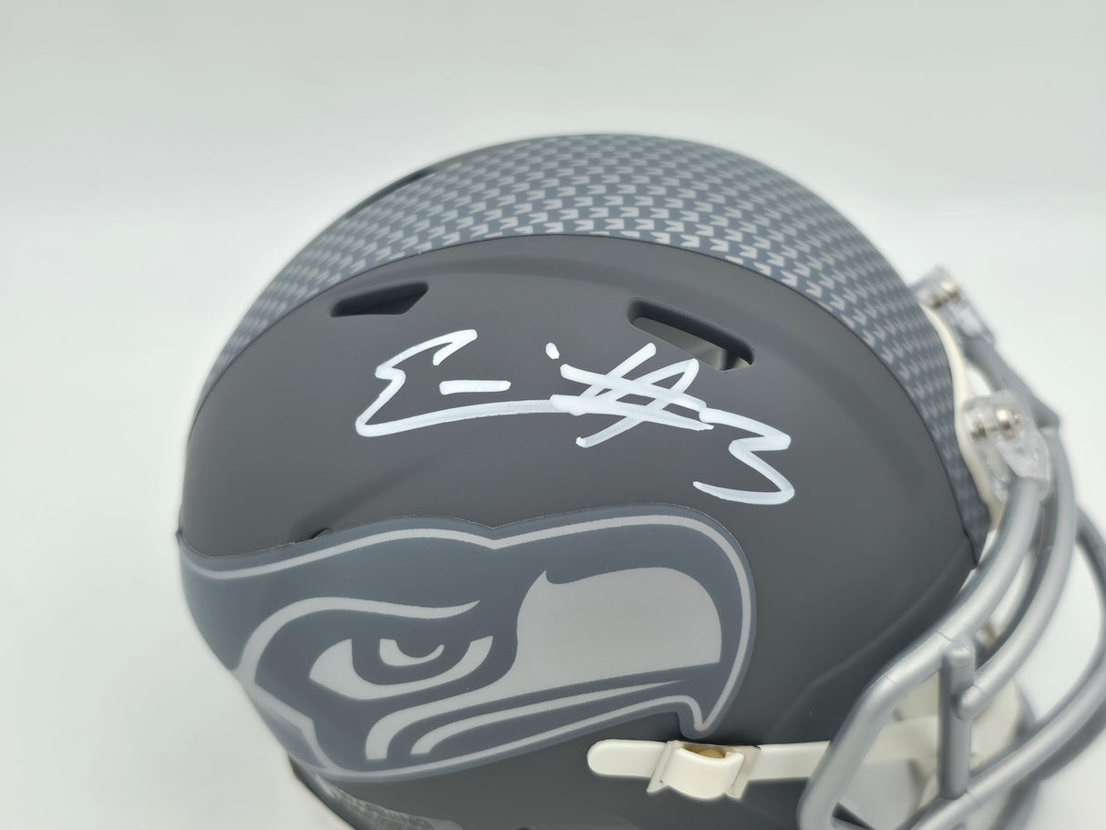 Nick Emmanwori Autographed Seattle Seahawks Slate Silver Speed Mini Helmet Beckett BAS Witness Stock #256027