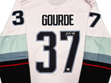 Seattle Kraken Yanni Gourde Autographed White Fanatics Jersey Size XL Fanatics Holo Stock #254451