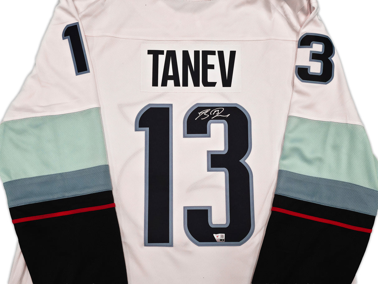 Seattle Kraken Brandon Tanev Autographed White Fanatics Jersey Size XL Fanatics Holo Stock #254455
