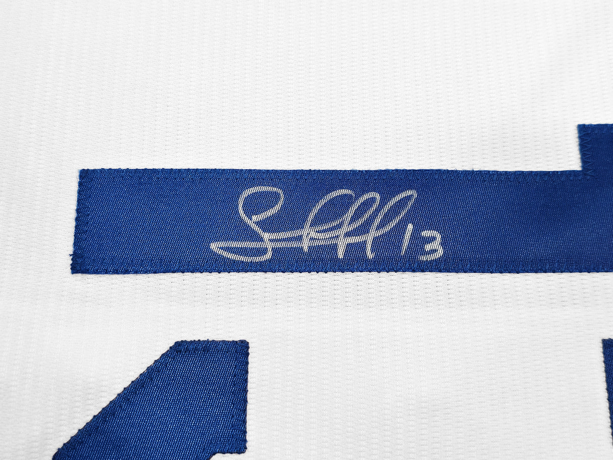 Kansas City Royals Salvador Perez Autographed White Nike Jersey Size XL Beckett BAS Witness Stock #254168