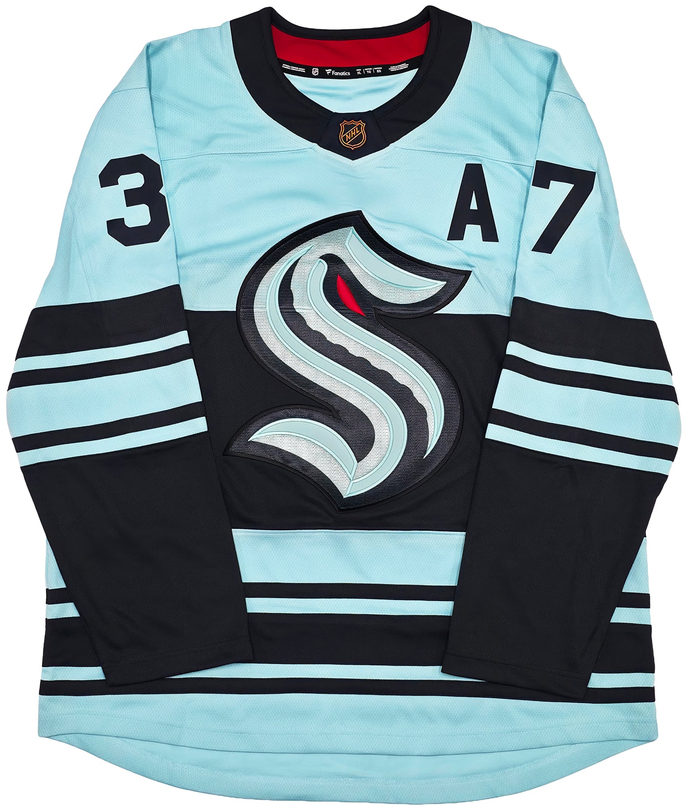 Seattle Kraken Yanni Gourde Autographed Blue & Green Fanatics Reverse Retro Jersey Size XL Fanatics Holo Stock #254449