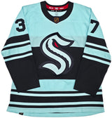 Seattle Kraken Yanni Gourde Autographed Blue & Green Adidas Authentic Primegreen Reverse Retro Jersey Size 54 Fanatics Holo Stock #254448