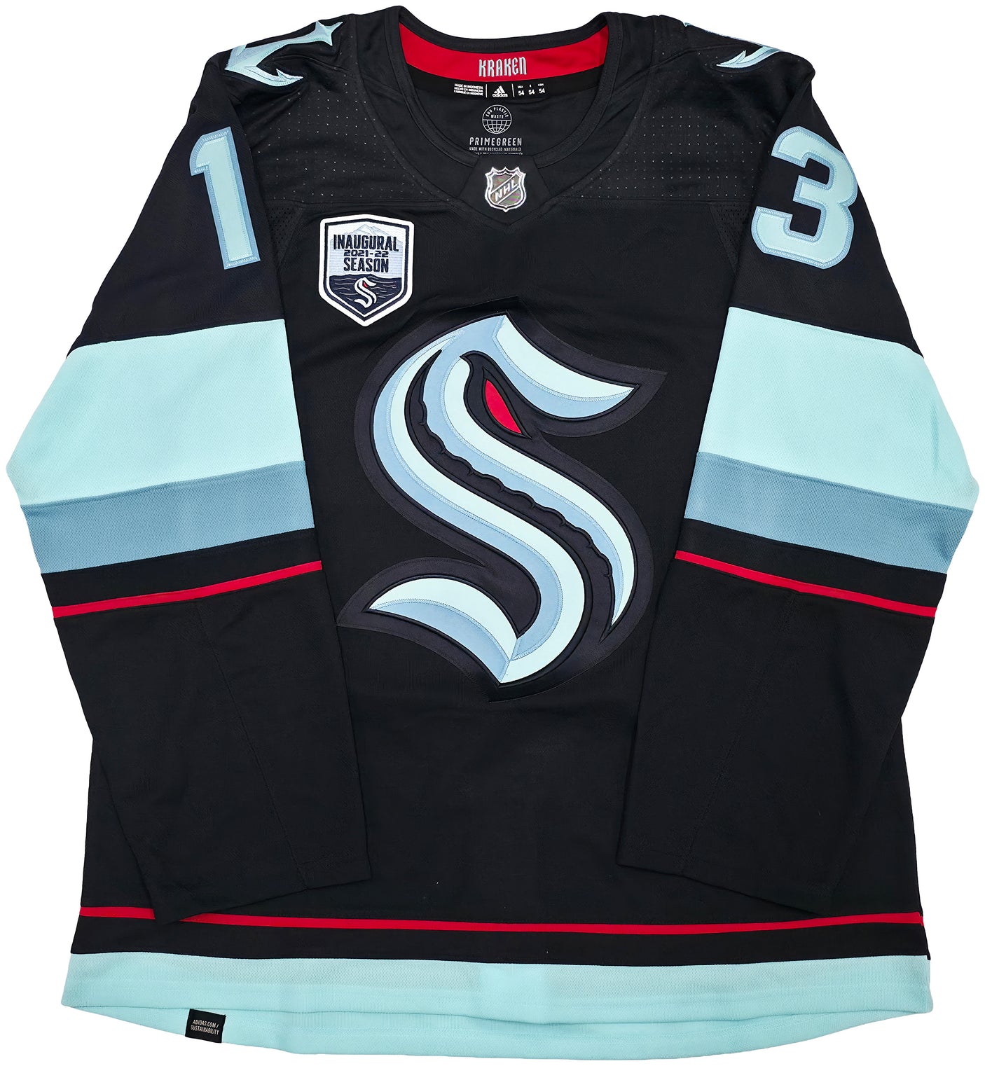 Seattle Kraken Brandon Tanev Autographed Blue Adidas Authentic Primegreen Jersey Size 54 Fanatics Holo Stock #254457