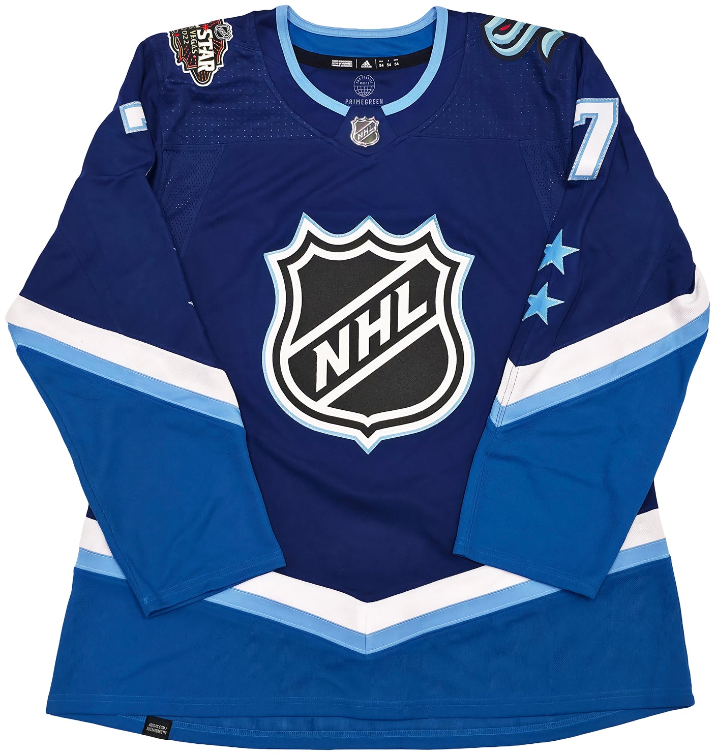 Seattle Kraken Jordan Eberle Autographed Blue Adidas Authentic 2022 All Star Game Jersey Size 54 Fanatics Holo Stock #254447