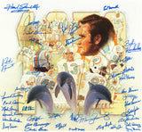 1972 Miami Dolphins Perfect Season Team Autographed 24x24 Lithograph Photo With 40 Signatures Including Shula & Griese Fanatics Holo Stock #255477