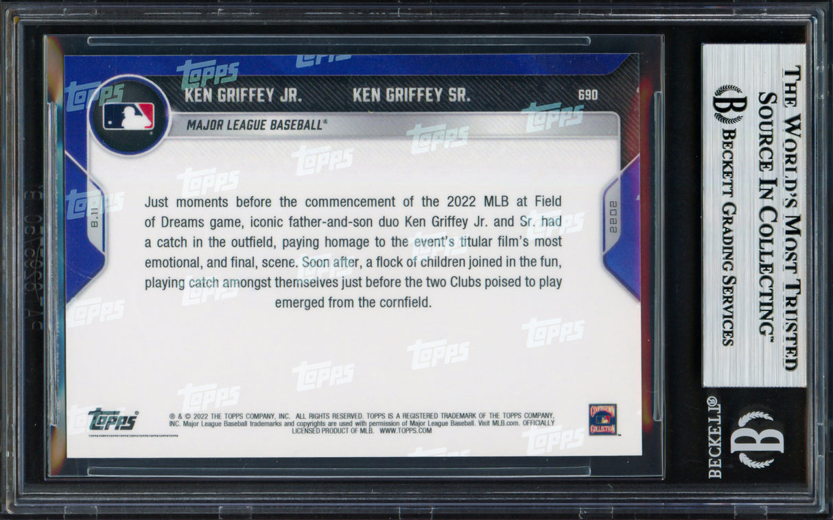 Ken Griffey Jr. & Sr. Autographed 2022 Topps Now Card #690 Beckett BAS Stock #256407