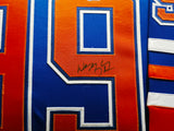Edmonton Oilers Wayne Gretzky Autographed Framed Blue & Orange Jersey Beckett BAS QR Stock #254313