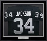 Oakland Raiders Bo Jackson Autographed Framed Black Jersey Beckett BAS Witness Stock #254172