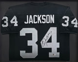 Oakland Raiders Bo Jackson Autographed Framed Black Jersey Beckett BAS Witness Stock #254172
