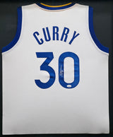 Golden State Warriors Stephen Curry Autographed Framed White Jersey JSA Stock #254171