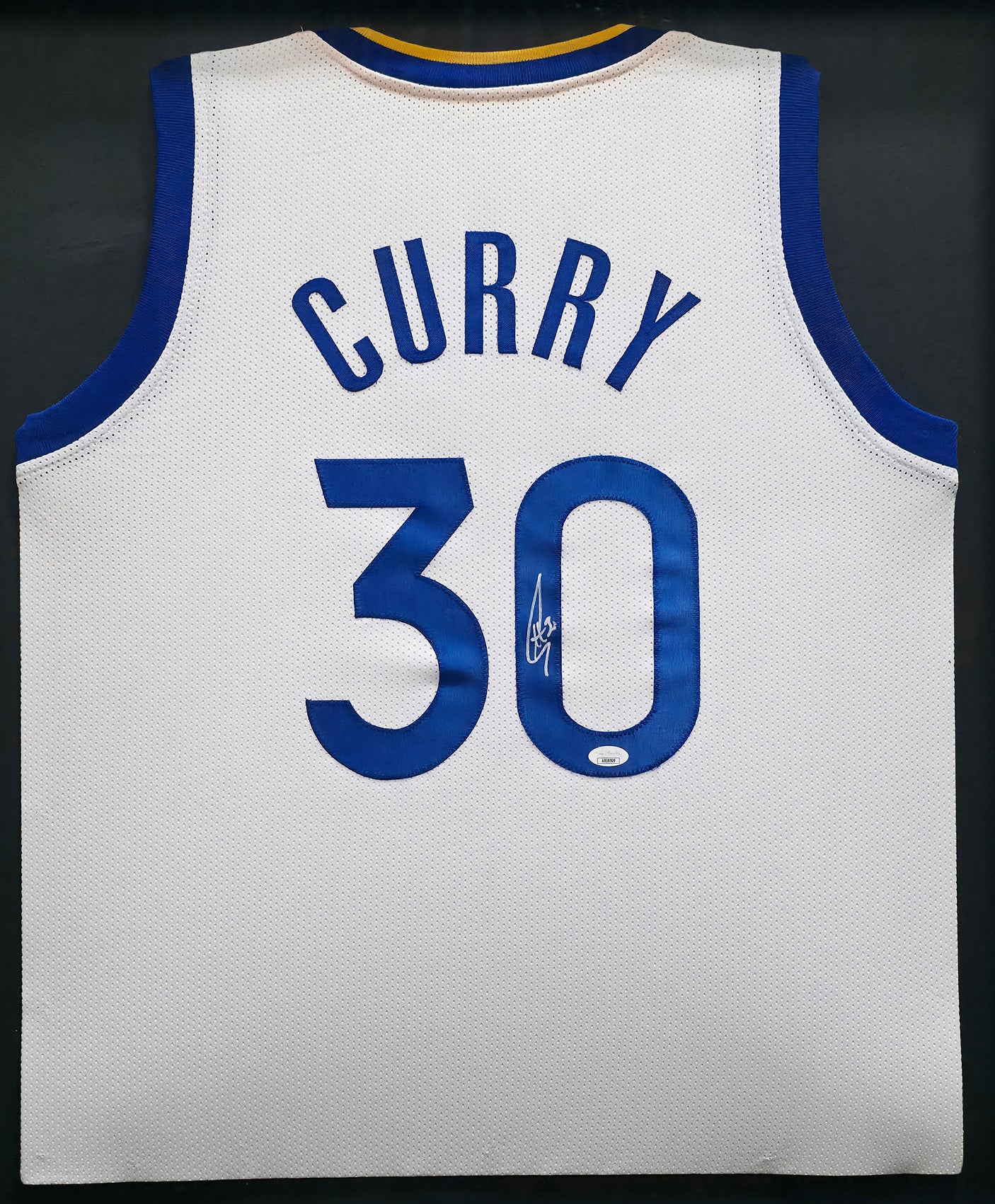 Golden State Warriors Stephen Curry Autographed Framed White Jersey JSA Stock #254171