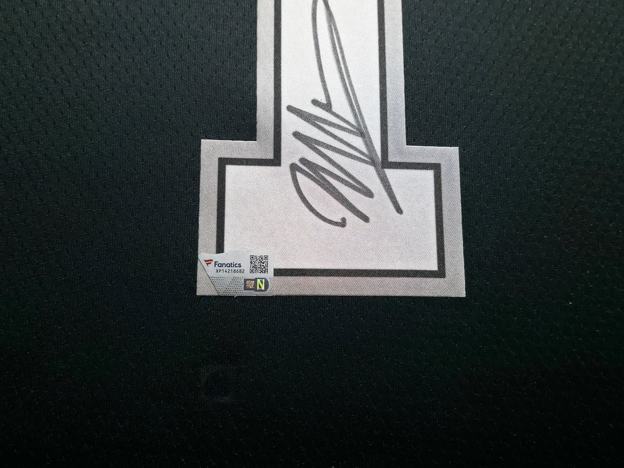 San Antonio Spurs Victor Wembanyama Autographed Framed Black Nike Swingman Icon Edition Jersey Fanatics Holo Stock #256418