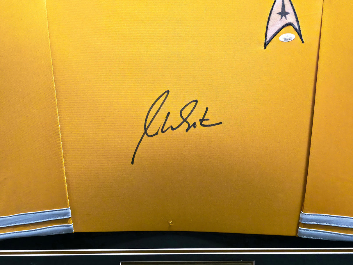 Star Trek William Shatner Autographed Framed Gold Uniform Jersey JSA Stock #256417
