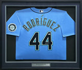 Seattle Mariners Julio Rodriguez Autographed Framed Blue Nike Jersey Beckett BAS QR Stock #256421