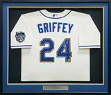 Seattle Mariners Ken Griffey Jr. Autographed Framed Cream Nike Jersey Beckett BAS Witness Stock #256422