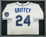 Seattle Mariners Ken Griffey Jr. Autographed Framed Cream Nike Jersey Beckett BAS Witness Stock #256422
