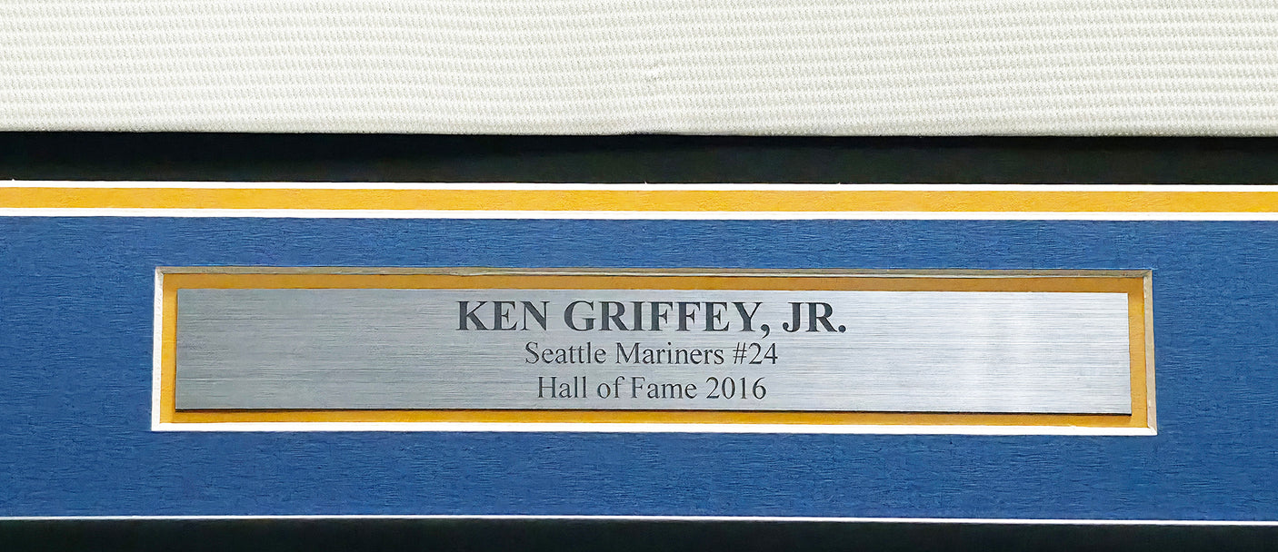 Seattle Mariners Ken Griffey Jr. Autographed Framed Cream Nike Jersey Beckett BAS Witness Stock #256422
