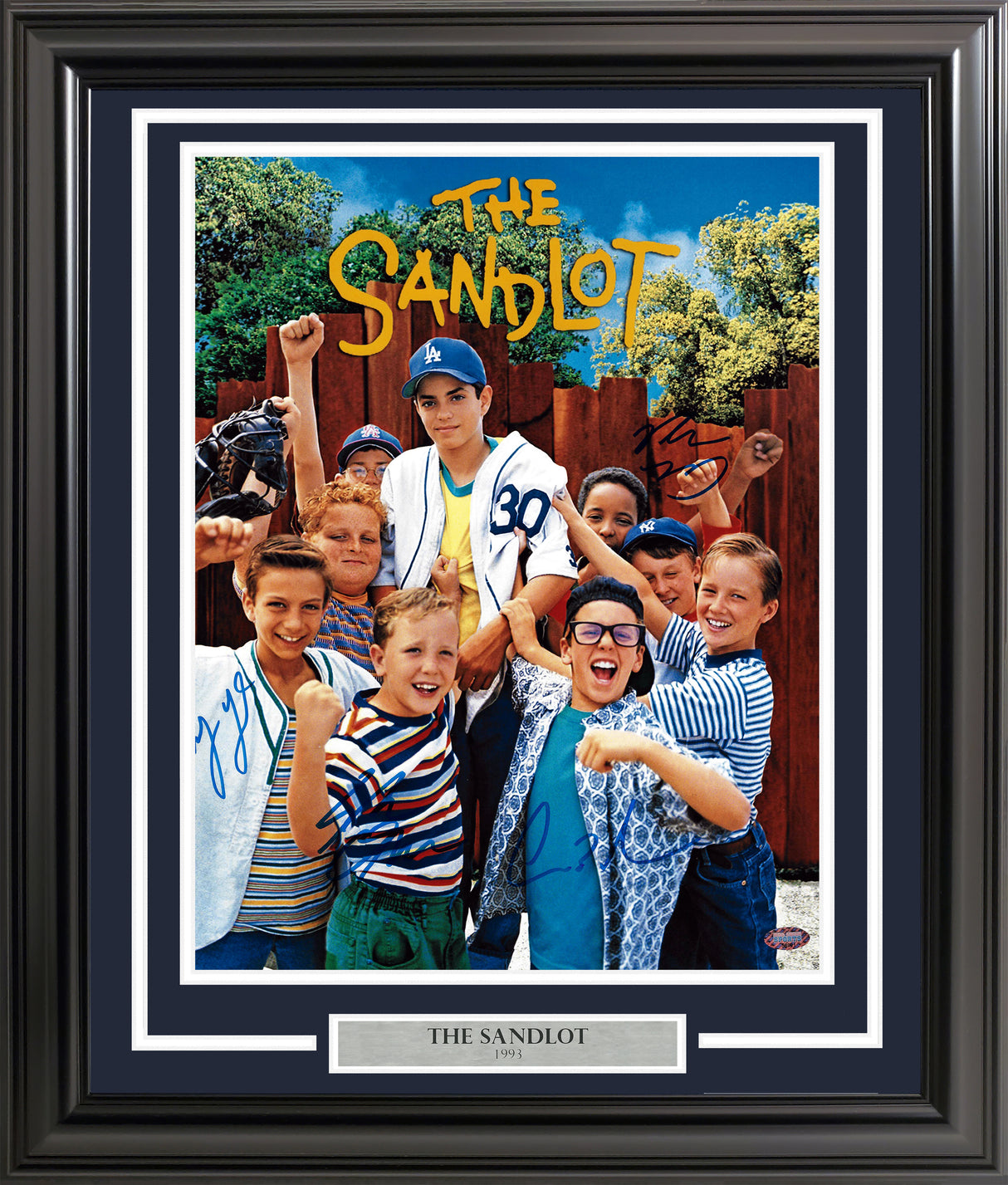 The Sandlot Cast Autographed Framed 11x14 Photo With 4 Signatures MCS Holo Stock #256656