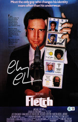 Chevy Chase Autographed Framed 11x17 Fletch Movie Poster Beckett BAS Witness Stock #256658