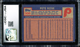 Pete Rose Autographed 1984 Topps Card #300 Philadelphia Phillies CGC x JSA Stock #254373