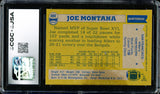 Joe Montana Autographed 1982 Topps Card #488 San Francisco 49ers CGC x JSA Stock #254387