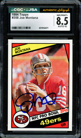 Joe Montana Autographed 1984 Topps Card #358 San Francisco 49ers CGC x JSA 8.5 Auto Grade Gem Mint 10 CGC x JSA Stock #254390