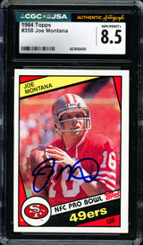 Joe Montana Autographed 1984 Topps Card #358 San Francisco 49ers CGC x JSA 8.5 CGC x JSA Stock #254391