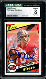 Joe Montana Autographed 1984 Topps Card #358 San Francisco 49ers CGC x JSA 8 Auto Grade Gem Mint 10 CGC x JSA Stock #254392