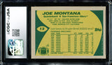 Joe Montana Autographed 1989 Topps Card #12 San Francisco 49ers Auto Grade Gem Mint 10 CGC x JSA Stock #254412