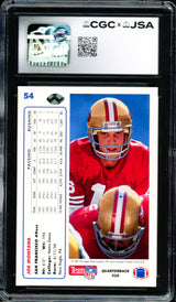 Joe Montana Autographed 1991 Upper Deck Hologram Variation Card #54 San Francisco 49ers Auto Grade Gem Mint 10 CGC x JSA Stock #254418