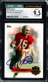 Joe Montana Autographed 2012 Topps QB Immortals Card #QI-JM San Francisco 49ers CGC x JSA 9.5 Auto Grade Gem Mint 10 CGC x JSA Stock #254423