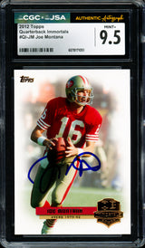 Joe Montana Autographed 2012 Topps QB Immortals Card #QI-JM San Francisco 49ers CGC x JSA 9.5 CGC x JSA Stock #254424