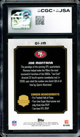 Joe Montana Autographed 2012 Topps QB Immortals Card #QI-JM San Francisco 49ers CGC x JSA 9 CGC x JSA Stock #254425
